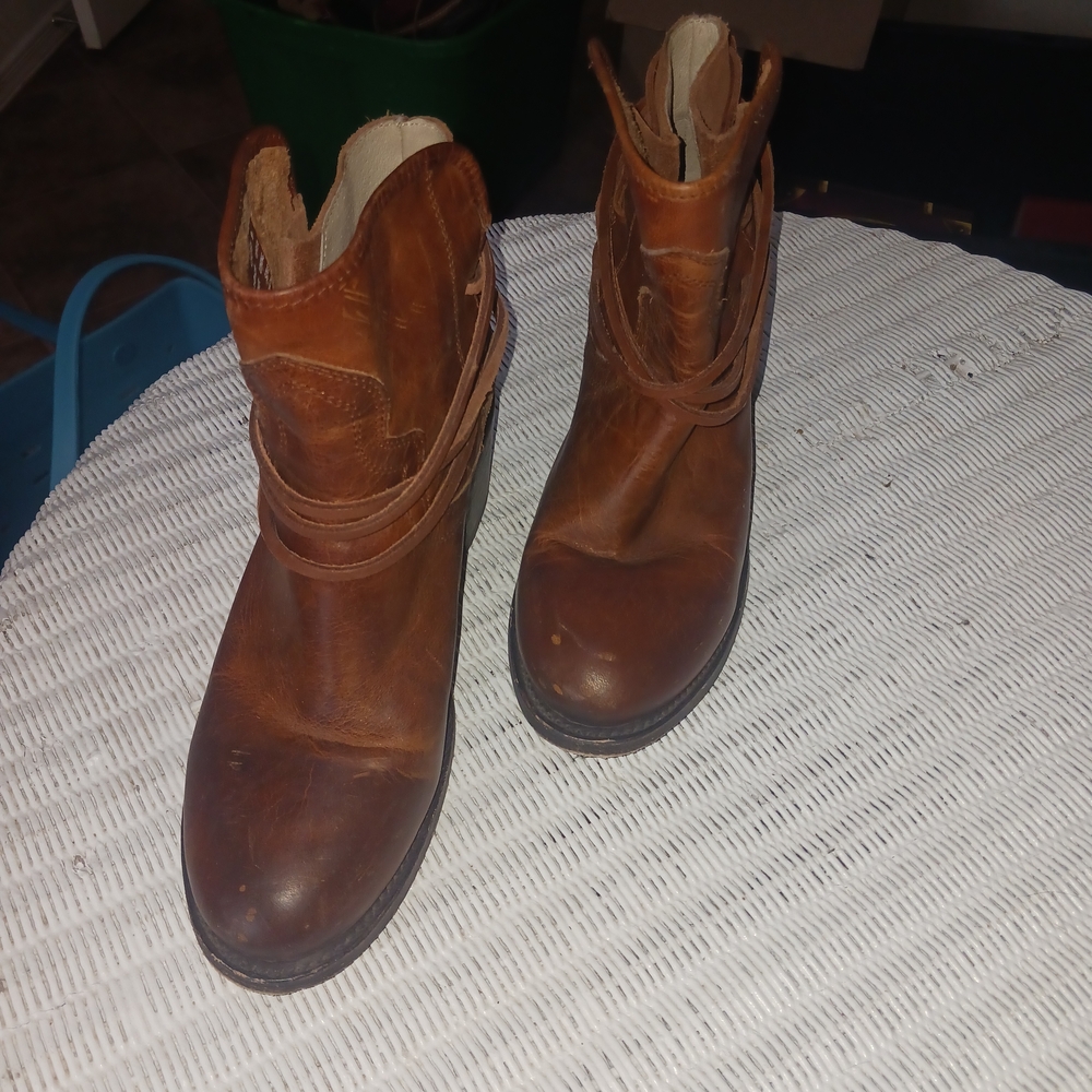 Freebird by Steven Rustic Brown Ankle Booties